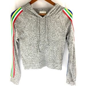 Occasion Grey Cropped Lightweight Hoodie Top XL